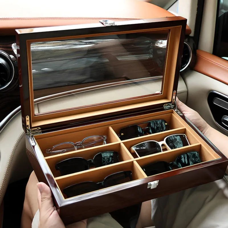 

Wood Glasses Storage Box Large Sunglasses Display Boxes Transparent Glasses Organizer Case Waterproof Aesthetic Sunglass Cases