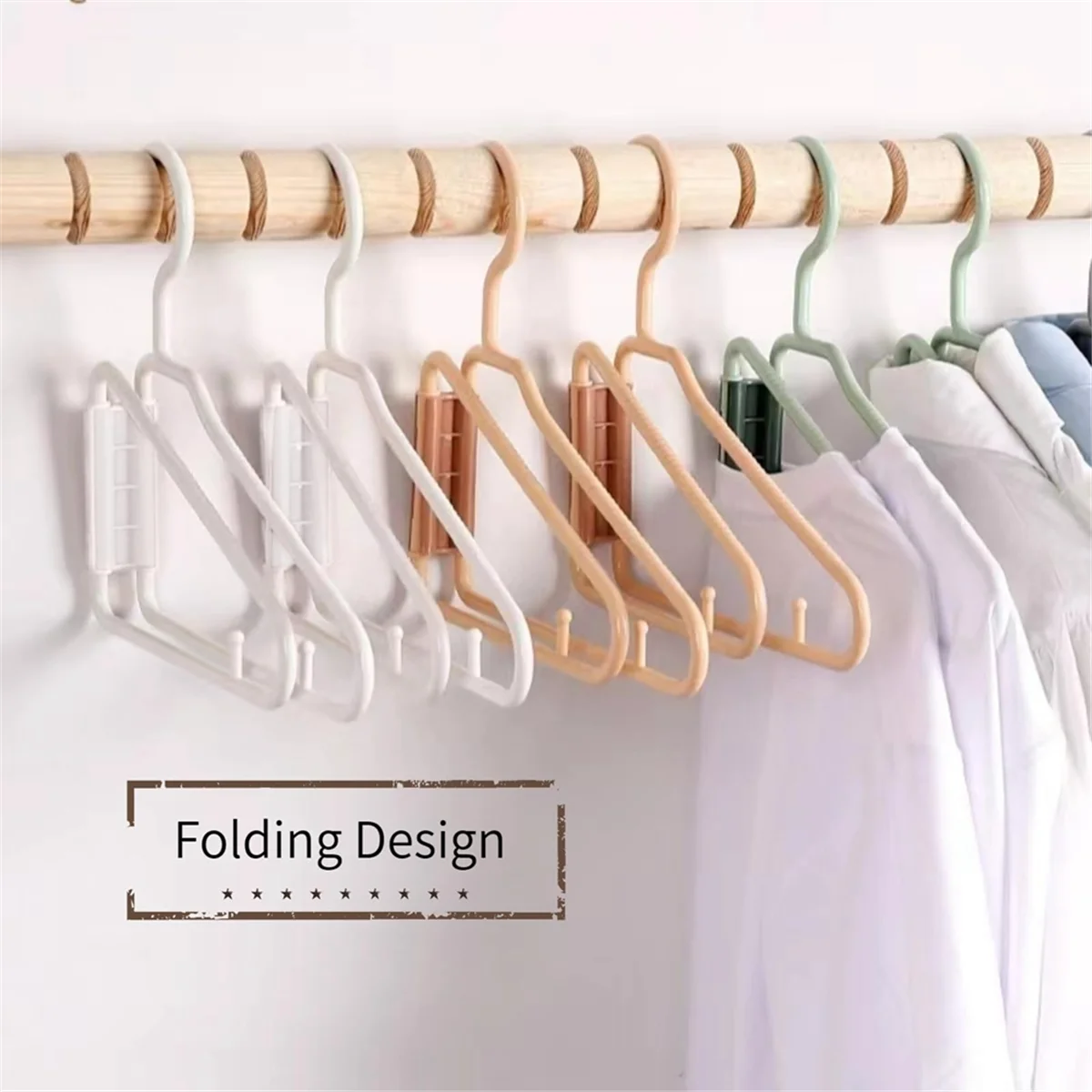 

A06RP 8Pcs Foldable Hangers, Plastic Foldable Hangers, Portable Folding Clothes Hanger, Foldable Travel Hangers (Green)