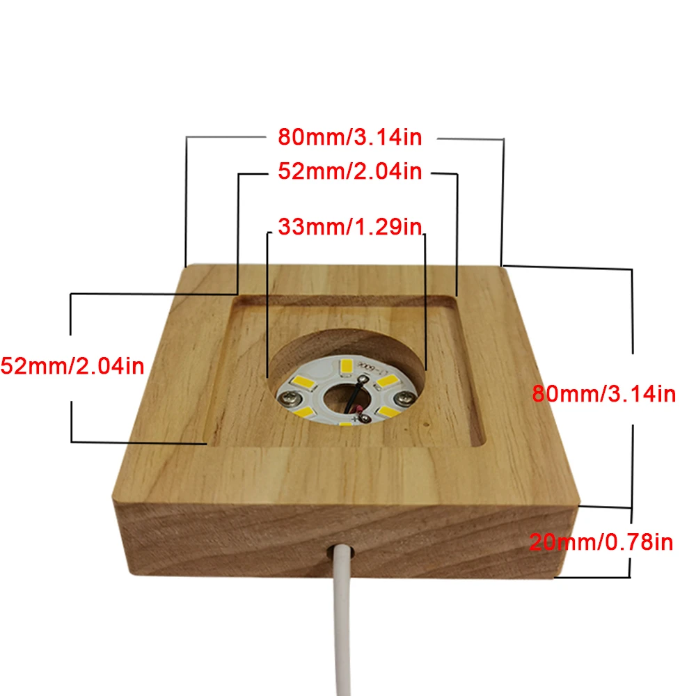 Base per luce in legno telecomando ricaricabile USB Base per Display a LED colorata in legno supporto per lampada resina Art Home Decor