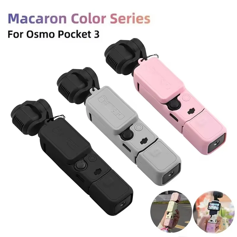 Image of Kratzfeste Kameraabdeckung für DJI OSMO Pocket 3, weiche Silikonhülle, Objektivschutz, Schutzhülle, Zubehör-Set