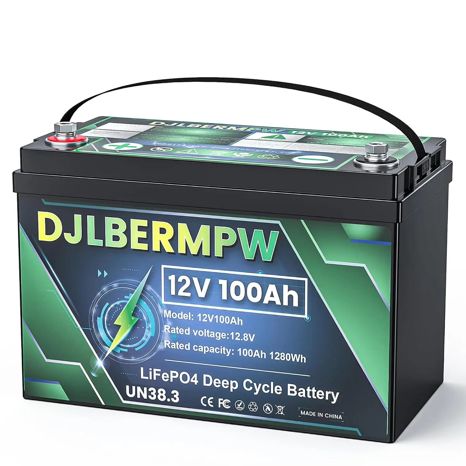 12V 100Ah LiFePO4 Lithium Trolling Motor Battery, 100A BMS, 15000 Deep Cycle, Customized