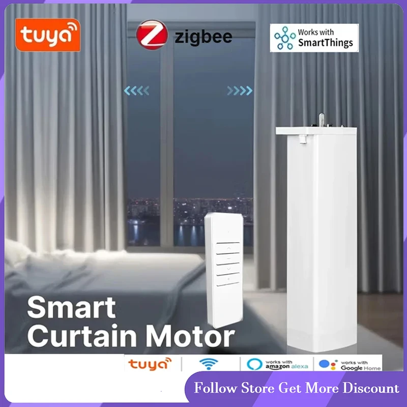 

The latest 4rd Smart Zigbee/WiFi Electric Shutter Smart Curtain Motor Silent Motor APP Voice Control Yandex Alexa Google Home