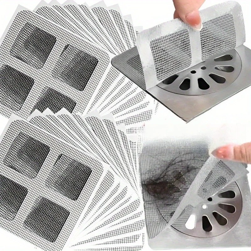 

Disposable Shower Drain Hair Catcher Mesh Shower Drain Covers Floor Sink Strainer Filter Hair Stopper for Bathroom Kitchen