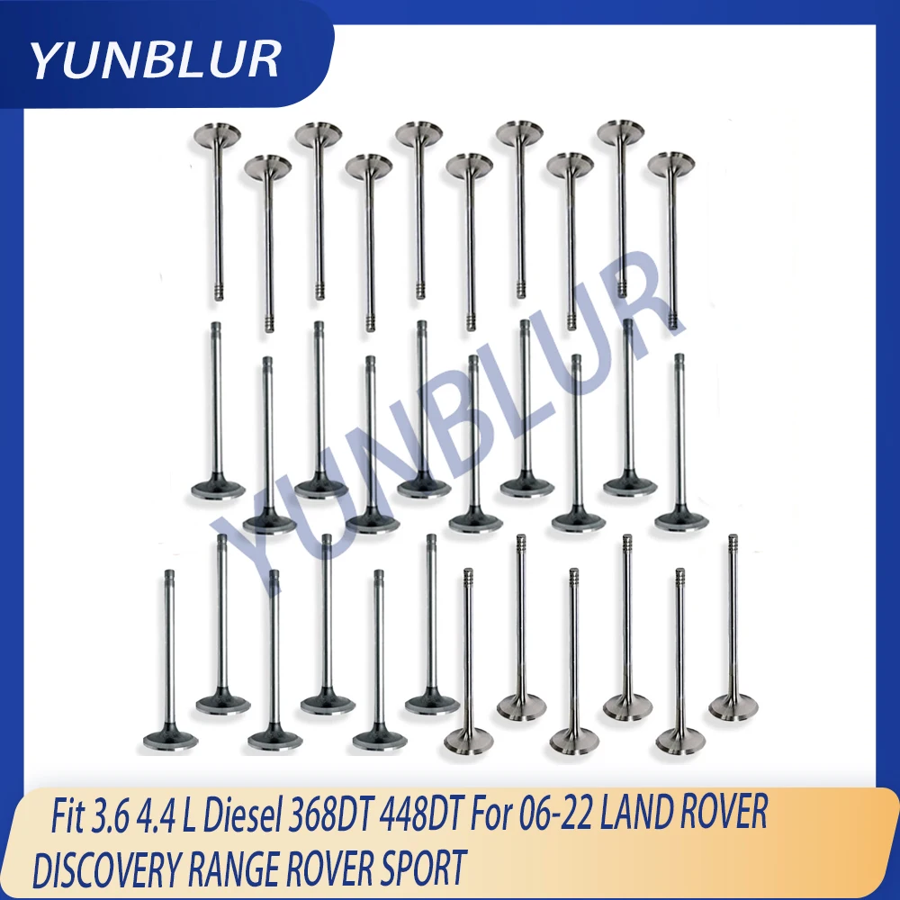 32pcs Engine Parts Intake & Exhaust Valve Kit Fit 3.6 4.4 L Diesel 368DT 448DT For 06-22 LAND ROVER DISCOVERY RANGE ROVER SPORT