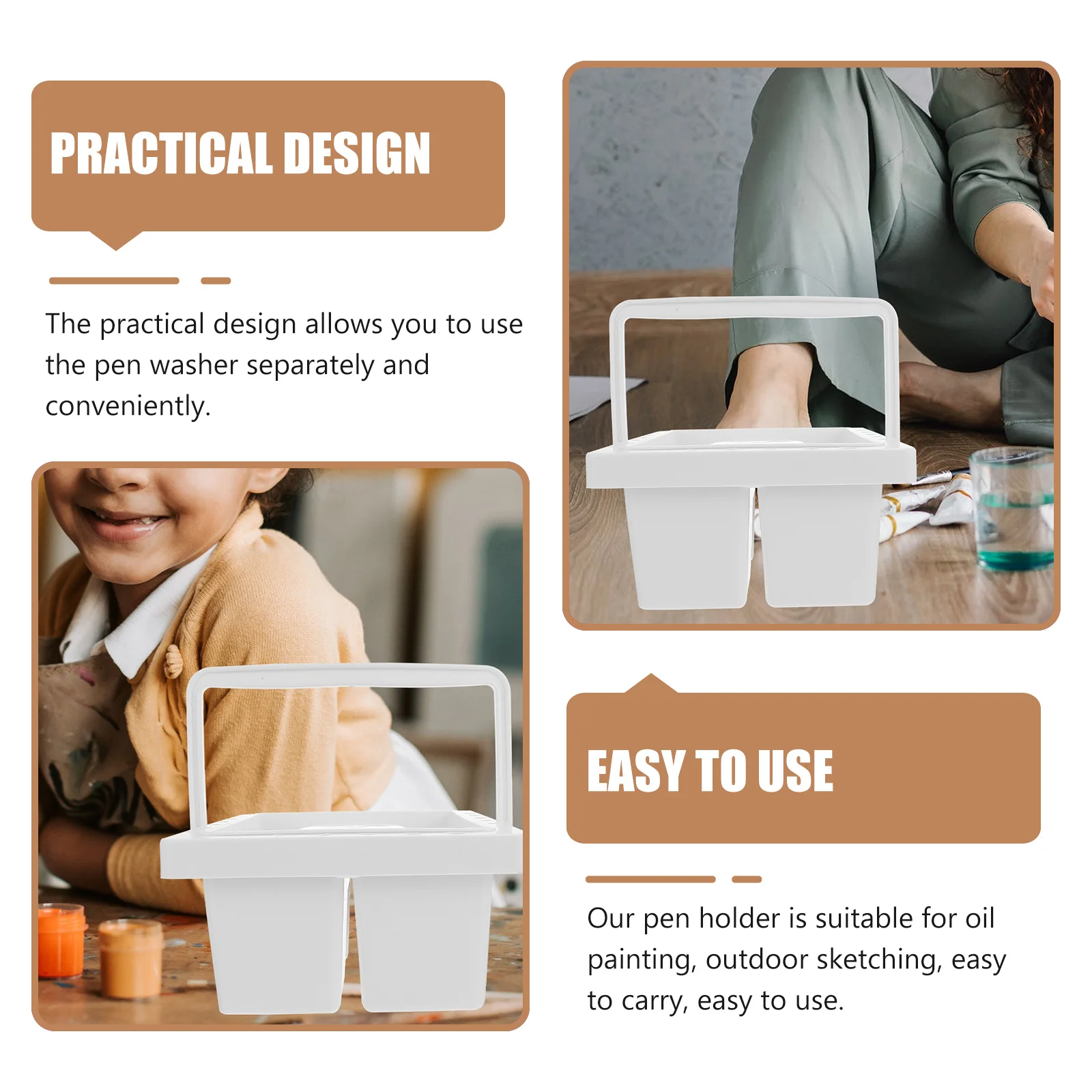 

Artist Brush Washer Portable Painting Brush Cleaner For Kids Adults Students Pen Washing Bucket Painting Supplies Storage