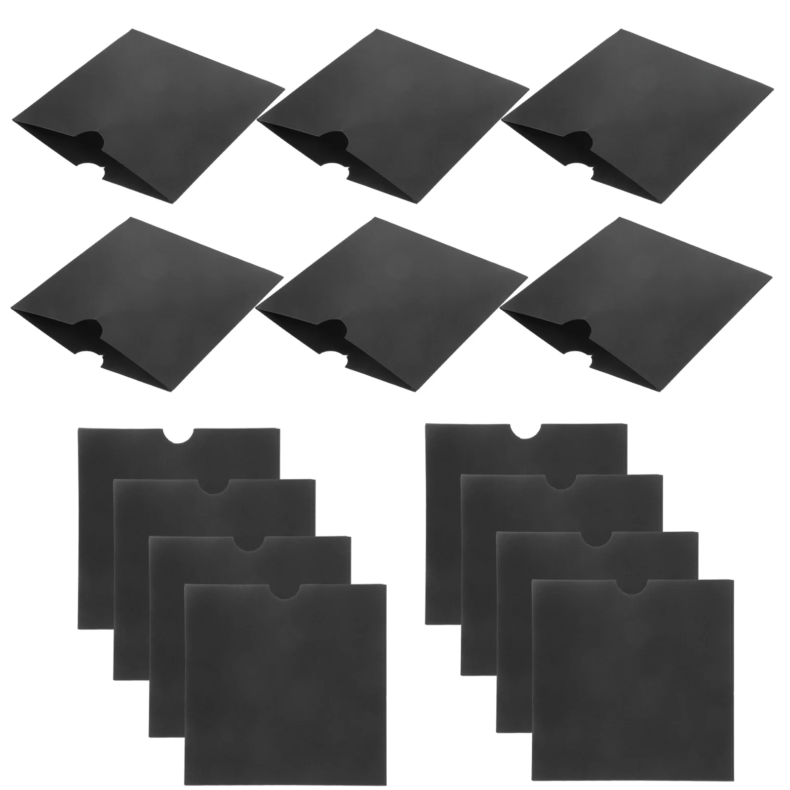 25pcs CD DVD Kraft Paper Sleeves Storage Envelopes Cases Black Dust Scratch Term Use Home Office School