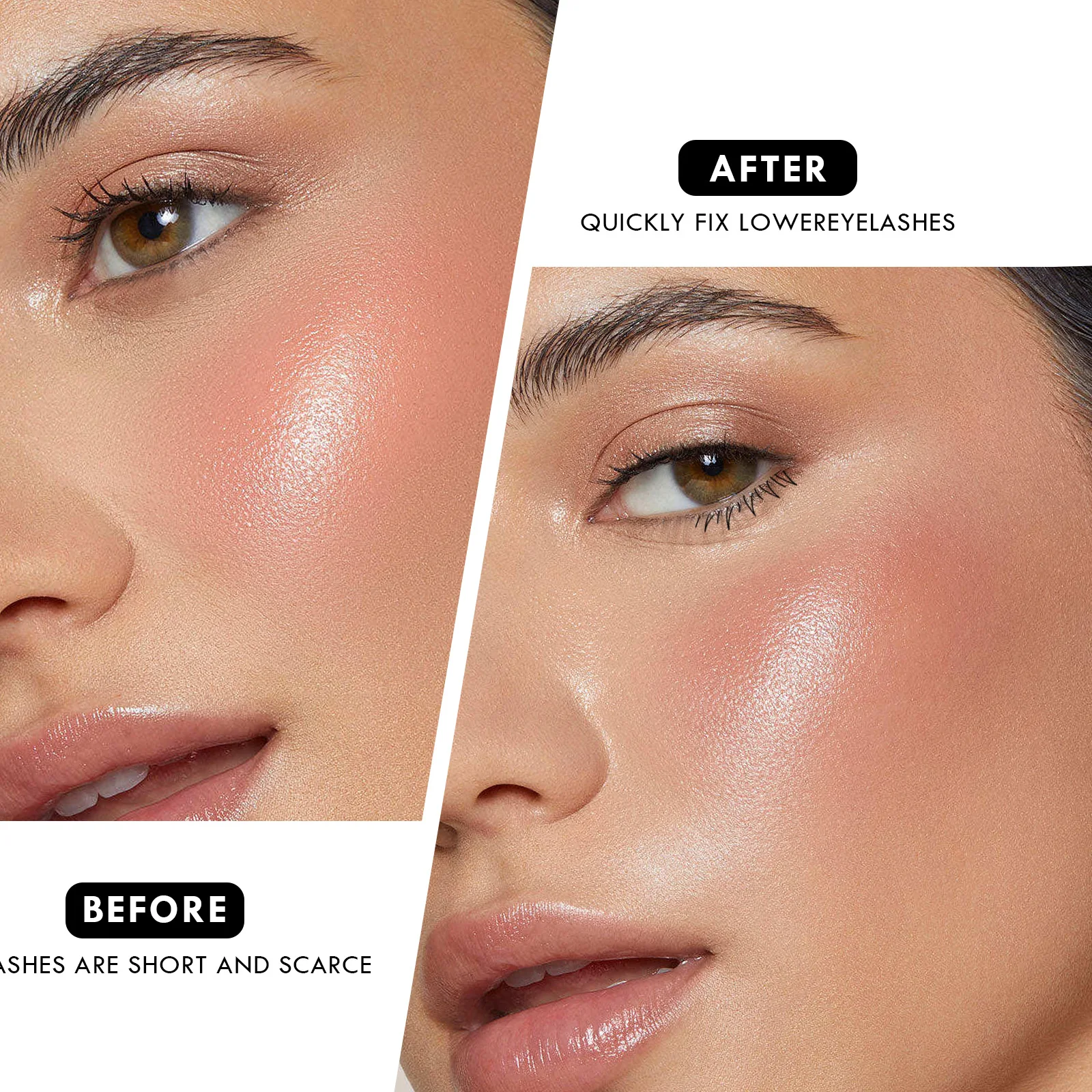 하부 속눈썹 스탬프 키트, 원스탬프 자연스러운 방수 인조 속눈썹 효과, 초보자용 스탬프 펜 및 잉크 포함 사용하기 쉬운 메이크업 도구