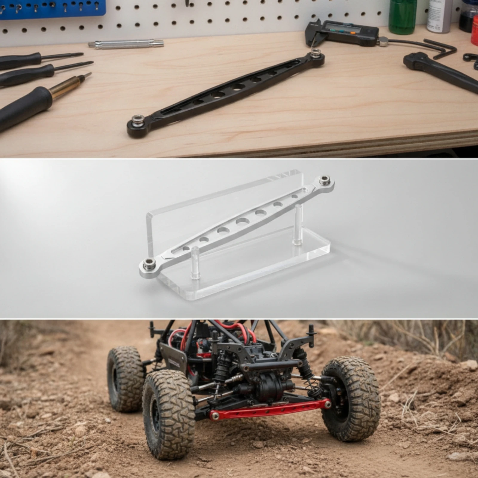 8 Pieces Metal Chassis Link Rod Set Slim Aluminum Link Kit RC Chassis Links Improved Handling RC Tie Rods Easy to Install