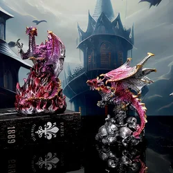 Dragon Skull Statue Collectible Dragon Figurine Medieval Dragon Decorations Dragons Figurine for Fireplace Halloween Decor Home
