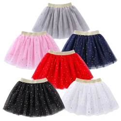 Kids Miniskirts Girls Princess Stars Tutu Baby Birthday Party Girl Skirt 2-10Years Child Faldas Elastic Clothes Pink Skirt