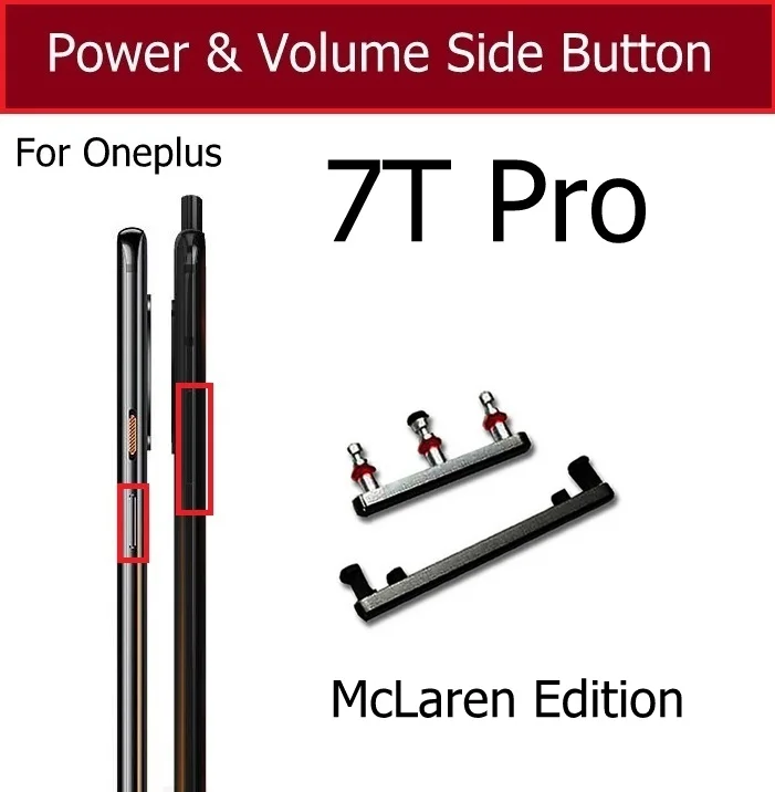 1 Set Side Volume +Power ON/OFF Mute Side Buttons Key For Oneplus 1+ 7 7T Pro 7Tpro Volume Power Mute Buttons Replacement Parts