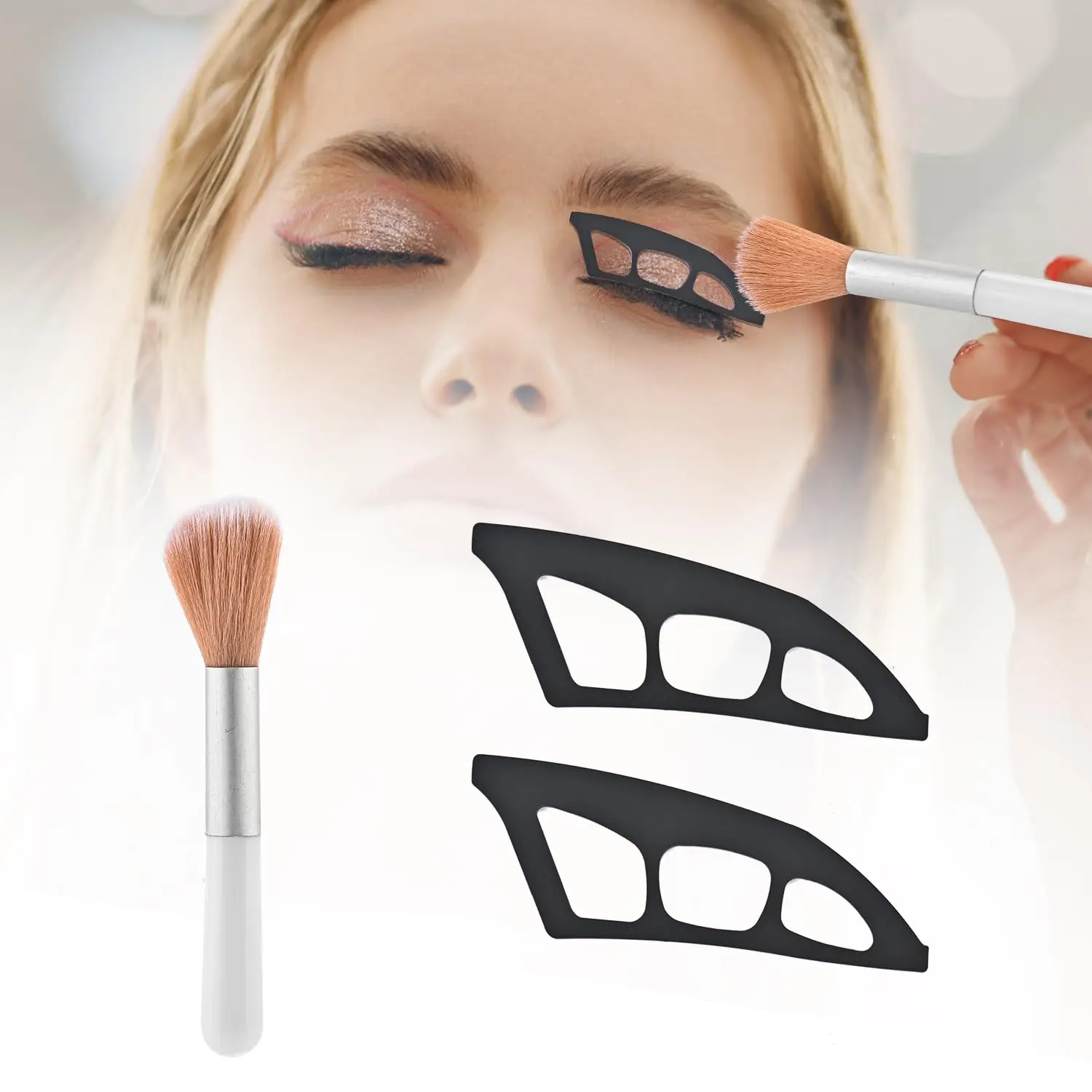 2 Stück Silikon-Lidschatten-Schablonen – Symmetrisches Lidschatten-Führungswerkzeug für Anfänger, schnell glamouröse mehrschichtige Eyelook-Vorlage