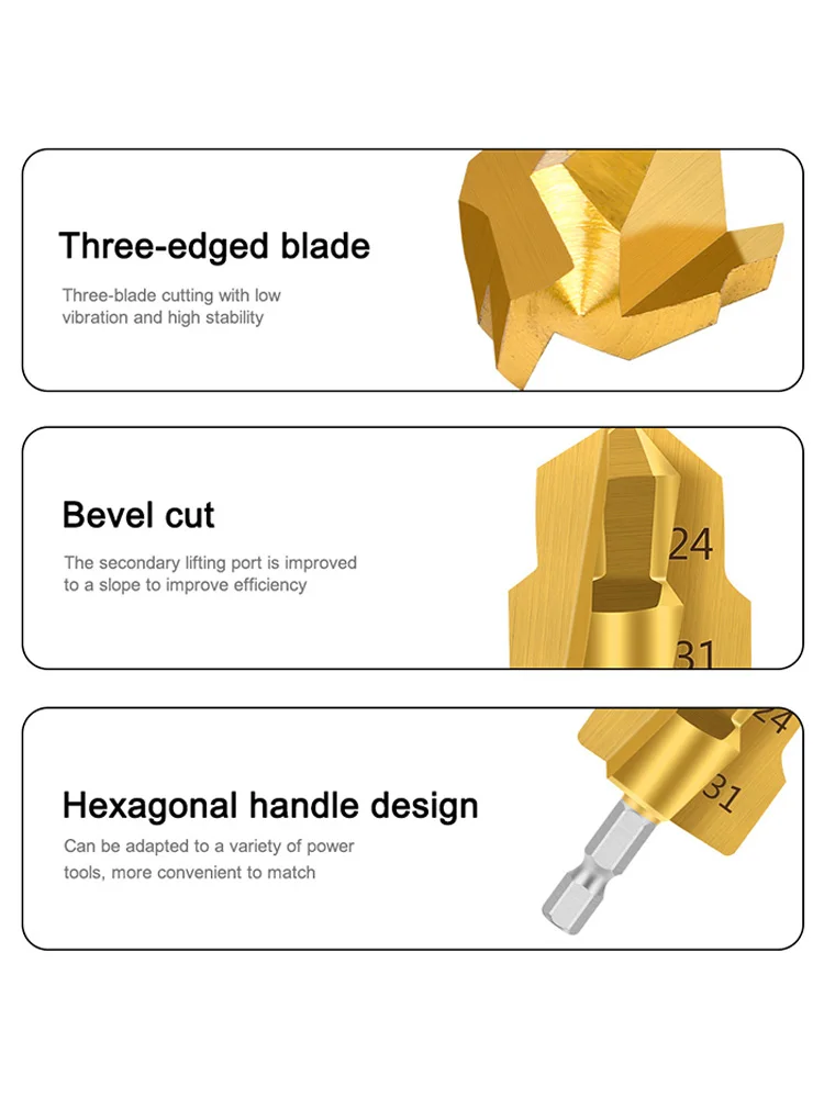 Imagem -03 - Broca de Elevação Ppr Stepped Haste Hexagonal Ferramenta de Conexão de Tubulação de Água Processo Totalmente Aberto 20 mm 25 mm 32 mm 13 Pcs