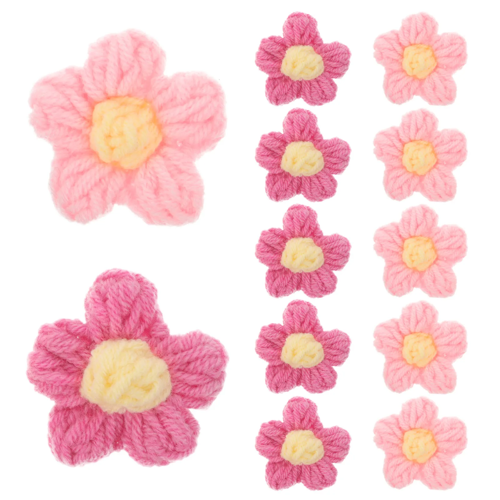 12 قطعة دبوس الشعر بروش الديكور الكروشيه نفخة زهرة DIY بها بنفسك الأزهار الملابس والاكسسوارات للتنانير أكياس DIY بها بنفسك زهرة الديكورات