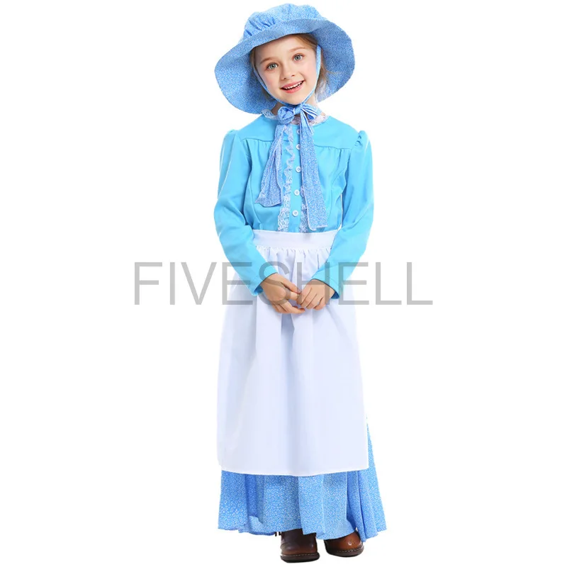 

New Childs Girls Fancy Lolita Dress Victorian Maid Girl Costume Kids Children Outfit Halloween Costume for Kids Girls Party