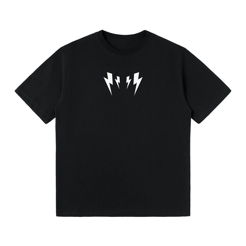 

2025 New Lightning Cotton Short Sleeve T-Shirt Men's and Womens Trend Summer Casual Loose Half Sleeve Couple T-Shirt