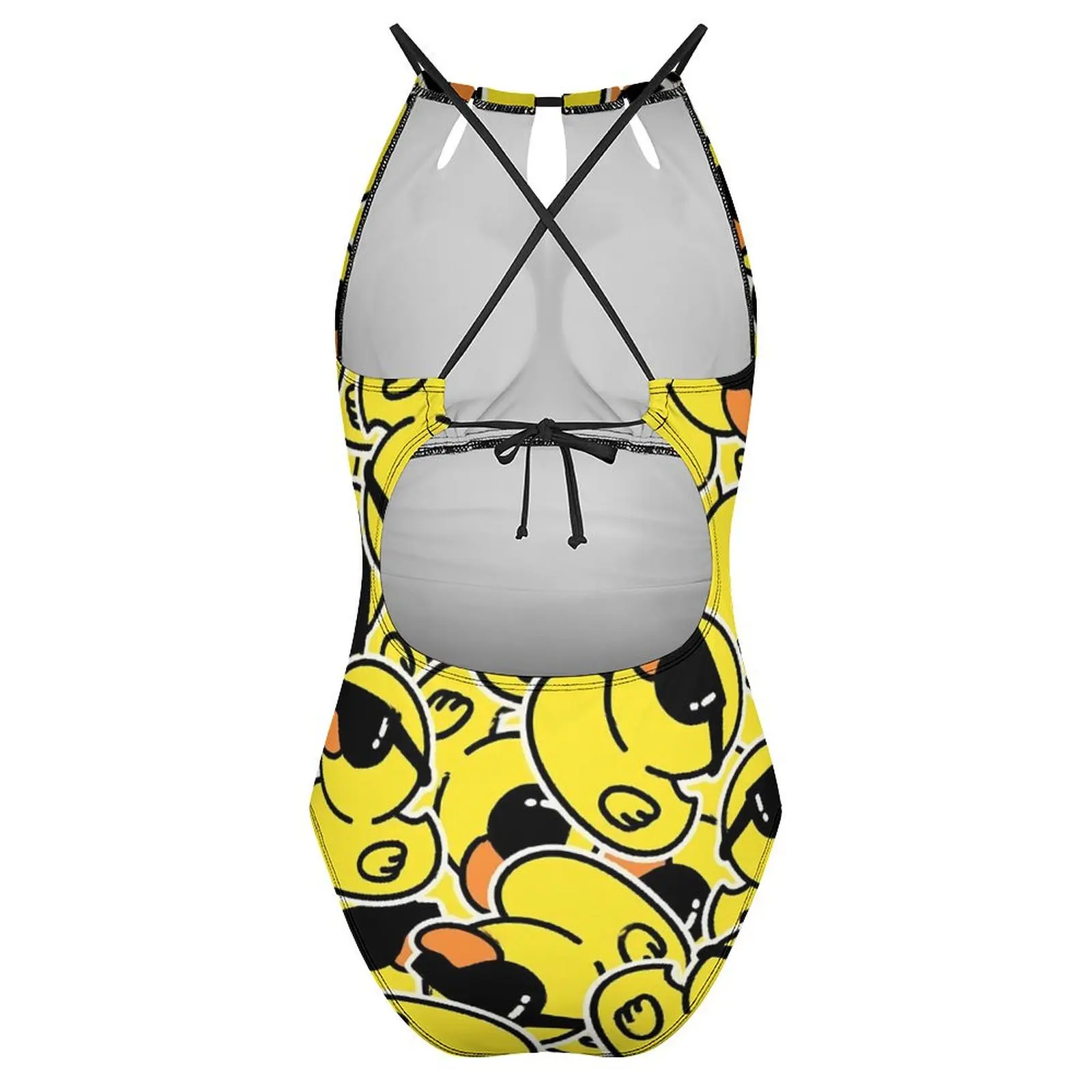 Cool Ducks Print Swimsuit Cute Ducklings One-Piece Swimwear Push Up Trend Monokini Sexy Holiday Pool Design Bodysuit