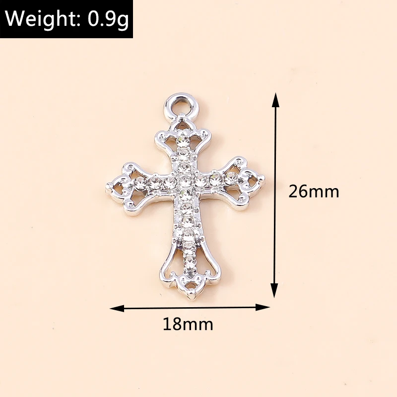 Duarte 20 Teile/los Nette Kristall Metall Kreuz Charms Anhänger für Schmuck Machen Ohrringe Halsketten Armbänder DIY Handwerk Zubehör – Detail 10