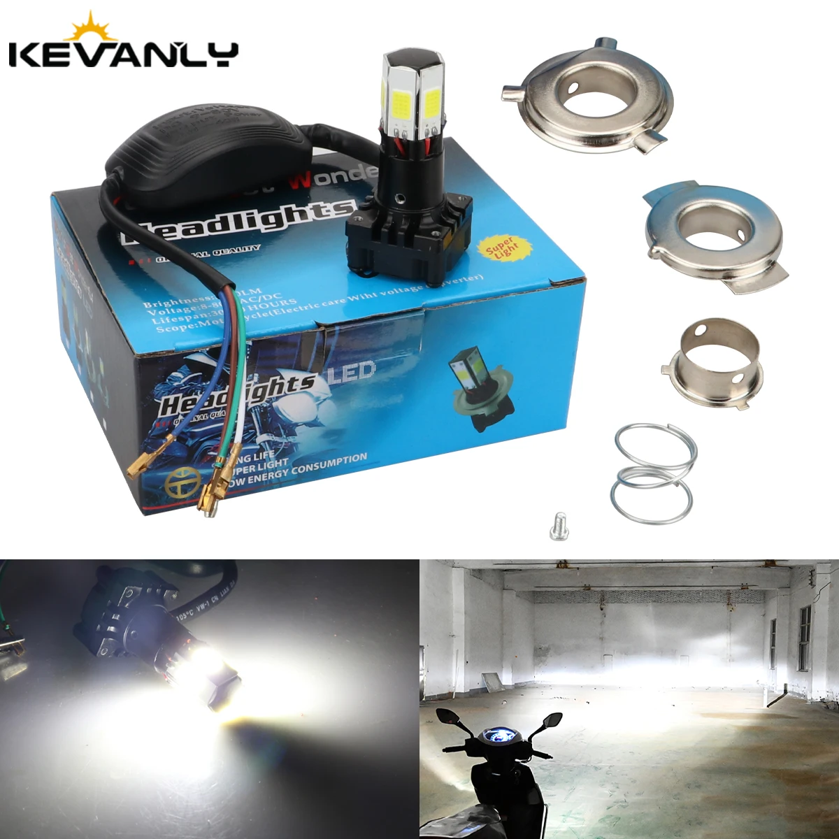 Motorcycle Headlight 6 Side COB Chip Fog Lights High Low Beam Moto Driving Light Flashing Signal light Universal Lamp 6000K 12V