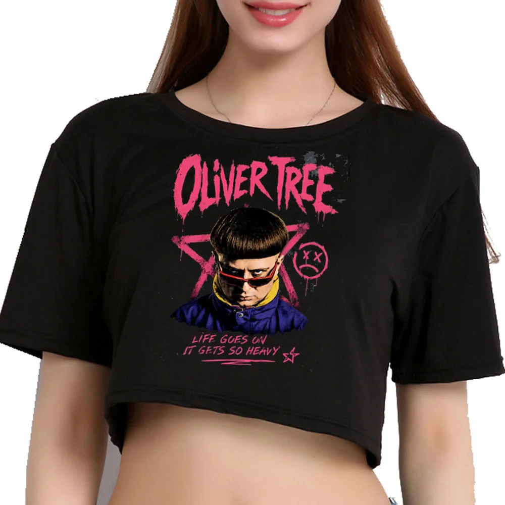 Oliver Tree crop top female goth emo korean fashion alternative  dollette shirt korean fashion emo goth grunge japanese
