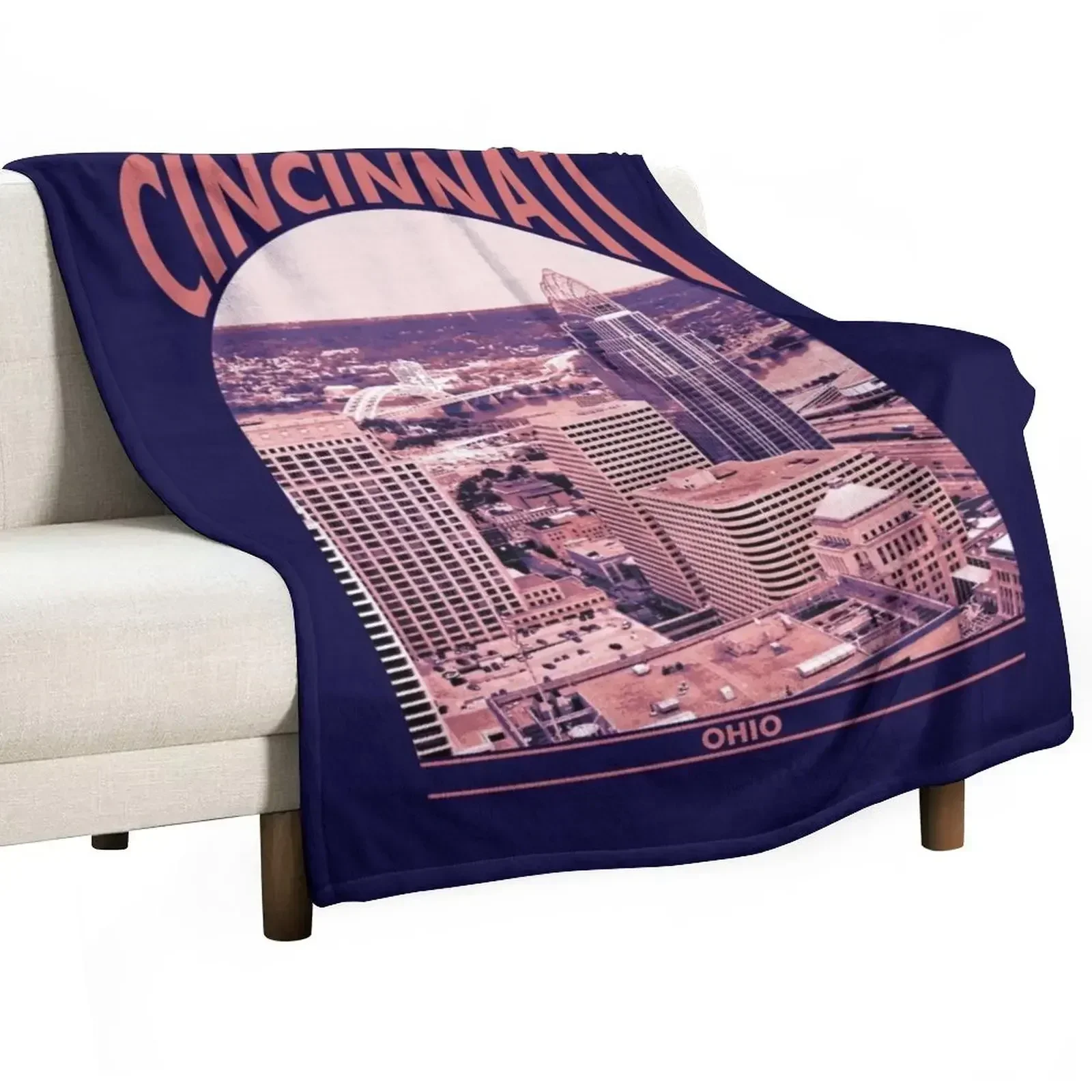 Cincinnati Ohio Throw Blanket Beach Flannel Fabric Fashion Sofas Blankets