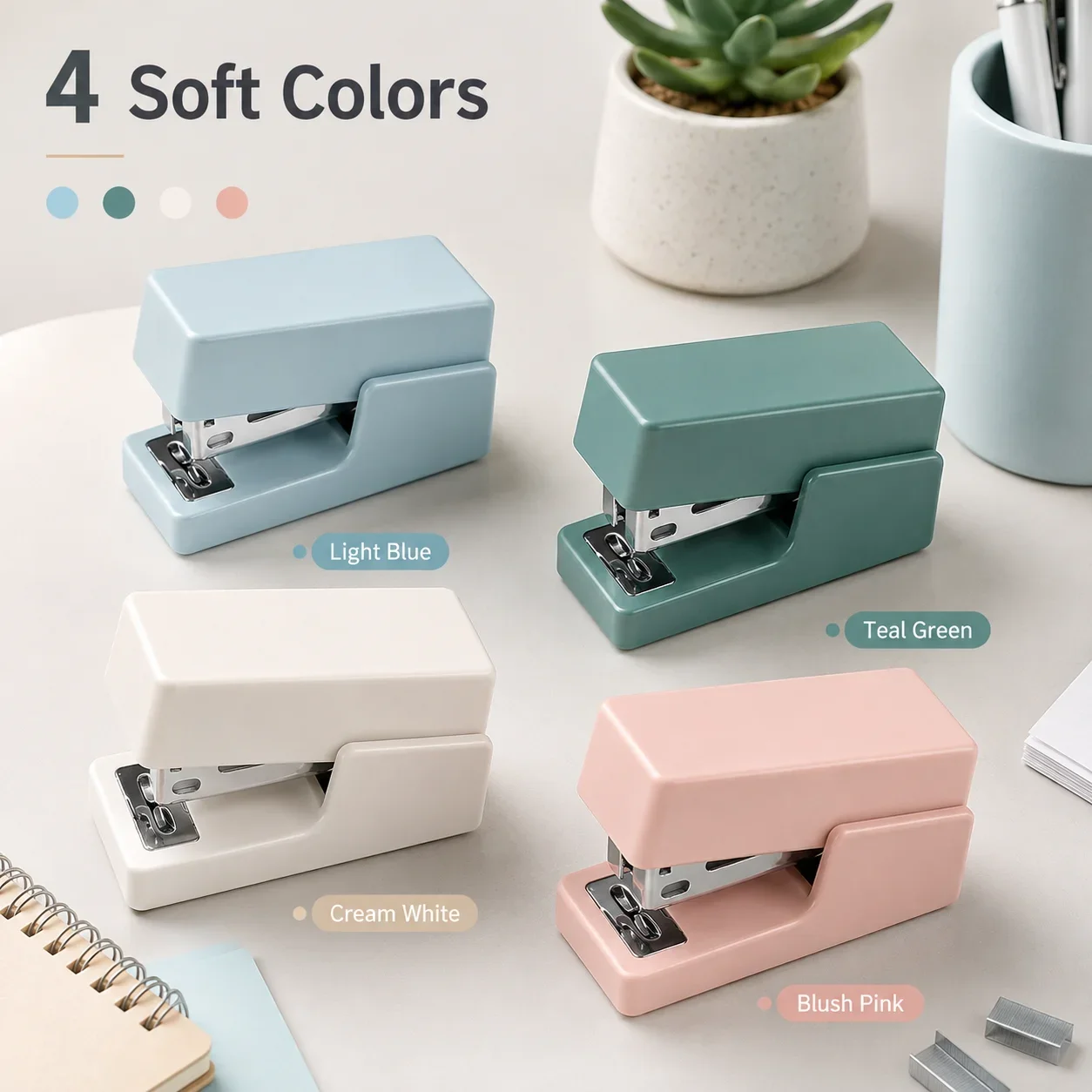 Mini Stapler Set with Staples, Small Portable Stapler for School Office, Compact Handheld Stapling Tool