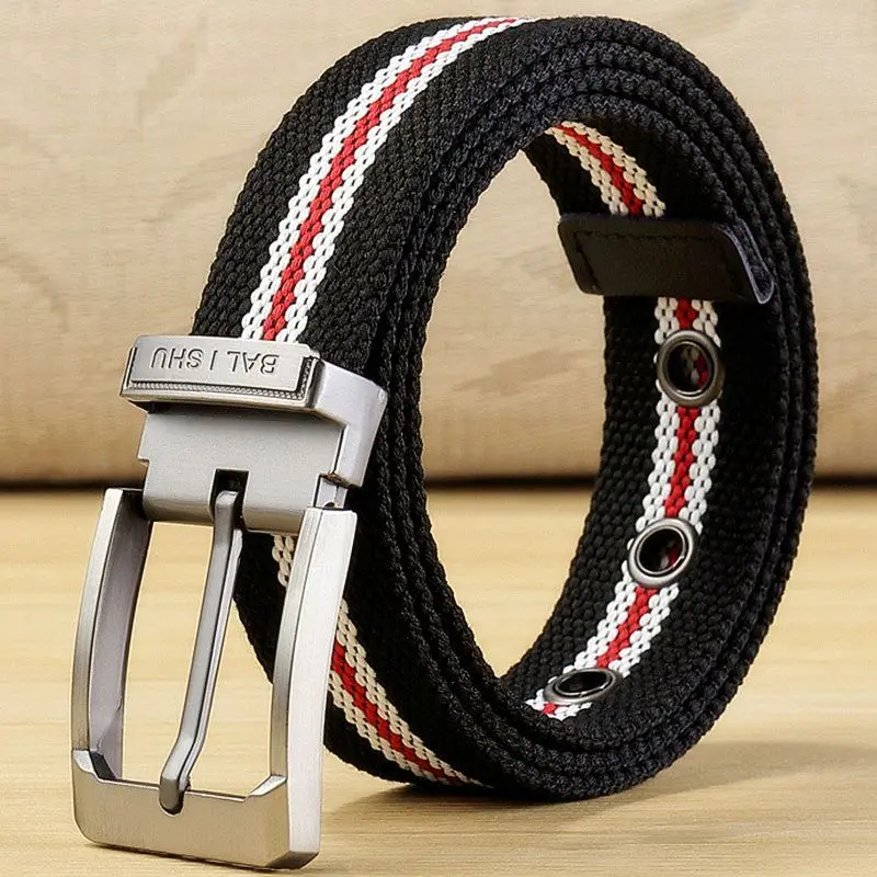 100-140cm Man Tactical Belt Mens Nylon Weave Canvas Belt For Jeans Knitted Military Pin Buckle Plus Long Belt Adjustable