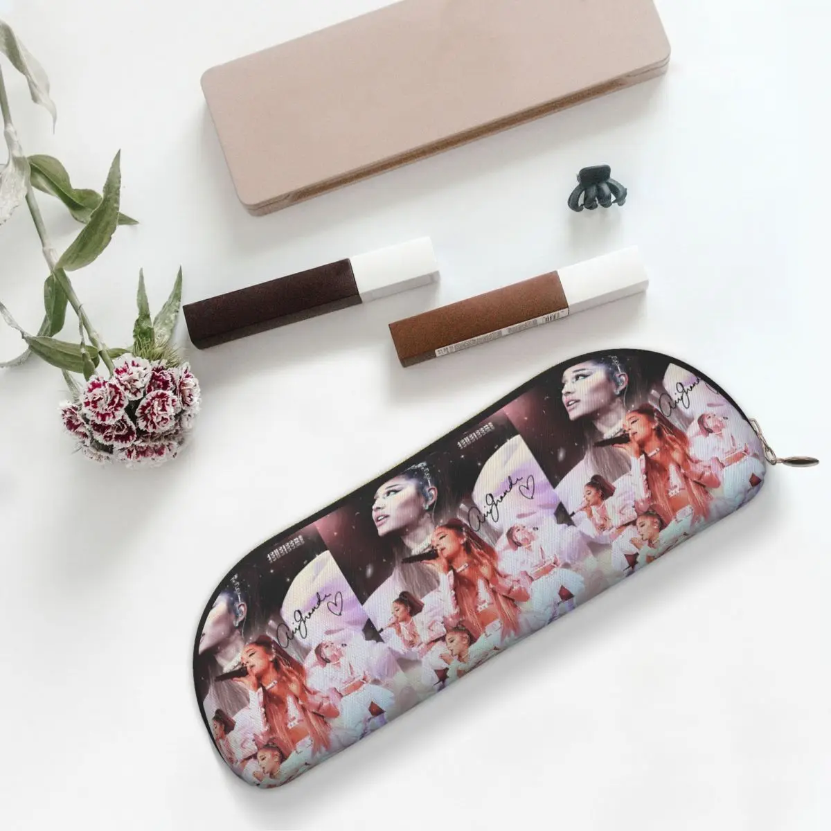 Astucci per matite vintage pop music Ariana Grande Portapenne Forniture per cancelleria Scatola per penne grande Astuccio per matite Ragazzo Ragazza
