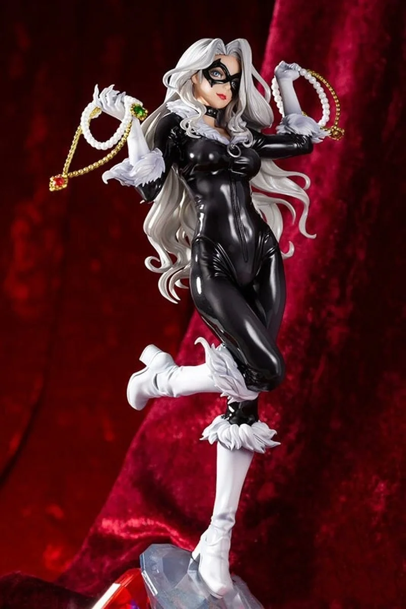 Marvel 25cm Bishoujo Statue Black Cat Pvc Action Figure Collectible Model Toy Display Doll Desktop Ornament Birthday Gift