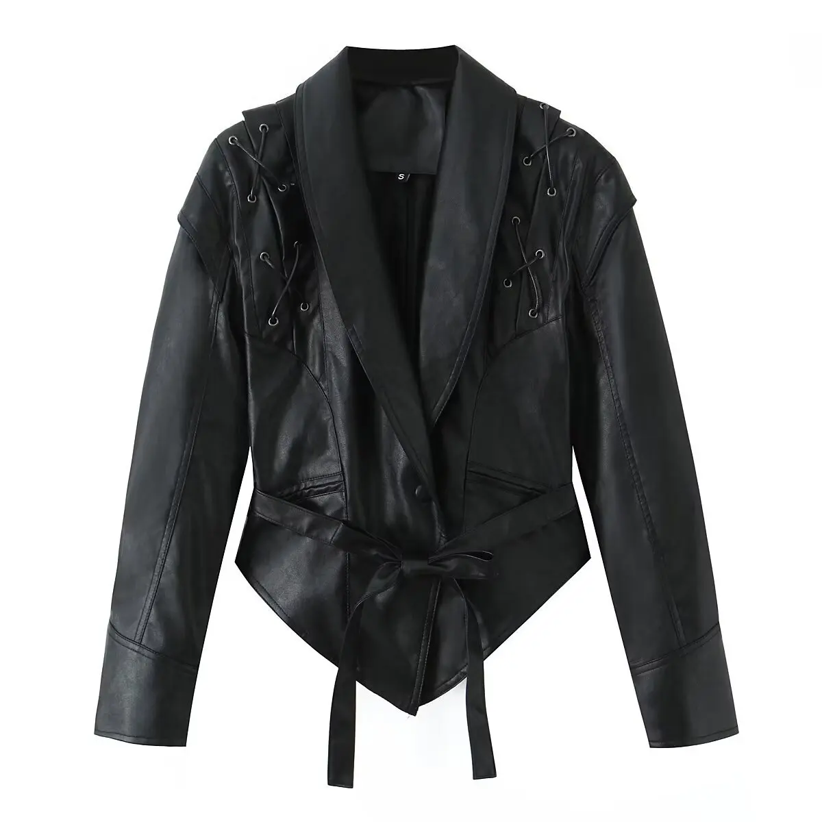 

Женская милая крутая мотоциклетная куртка Slim Fit с регулируемыми манжетами, осень 2024, модное байкерское пальто для женщин
