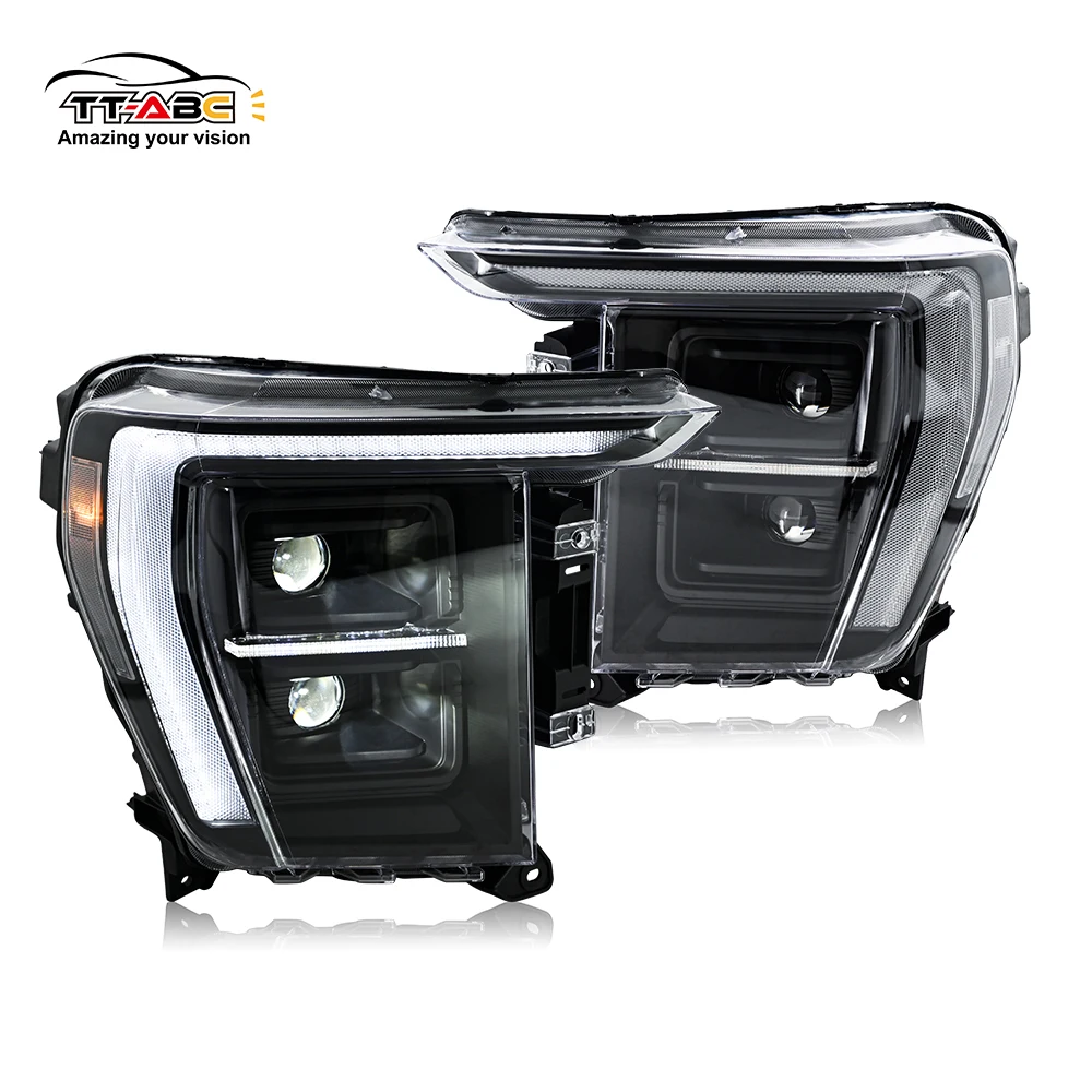 

It Is Suitable for Ford F150 2021-2023 Clear Car Headlight Assembly LED Daily Running Light Lens A500-A Headlight