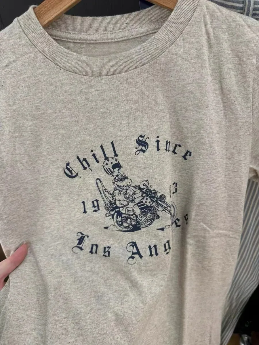 Cartoon Graphic Letters Print T-shirt Women Summer Short Sleeve O-Neck Pullover Tops Cotton Casual Rock Streetwear T-shirt Y2k