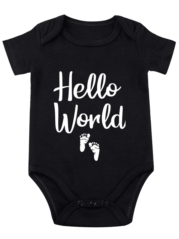 Hello World Baby Bodysuit - Cute baby onesies Funny newborn going home outfit unisex newborn clothes