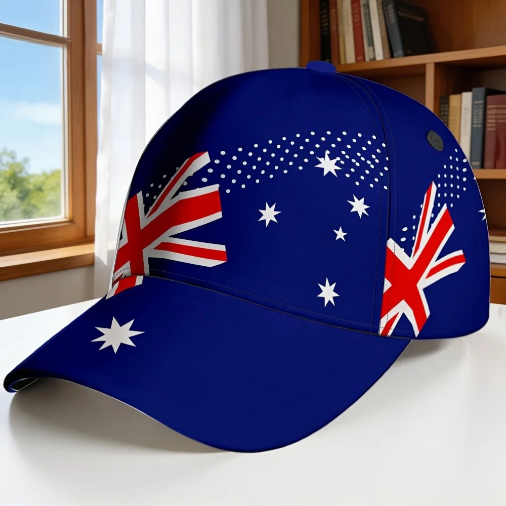 Customization 1pc A Classic Baseball Cap Featuring Kangaroos And The Australian Flag, Adjustable With A Quick