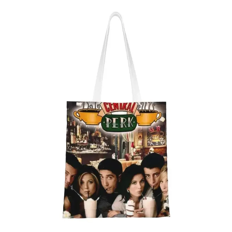 Reusable Friends Characters Classic Poster Shopping Bag Women Canvas Shoulder Tote Bag Portable TV Show Groceries Shopper Bags