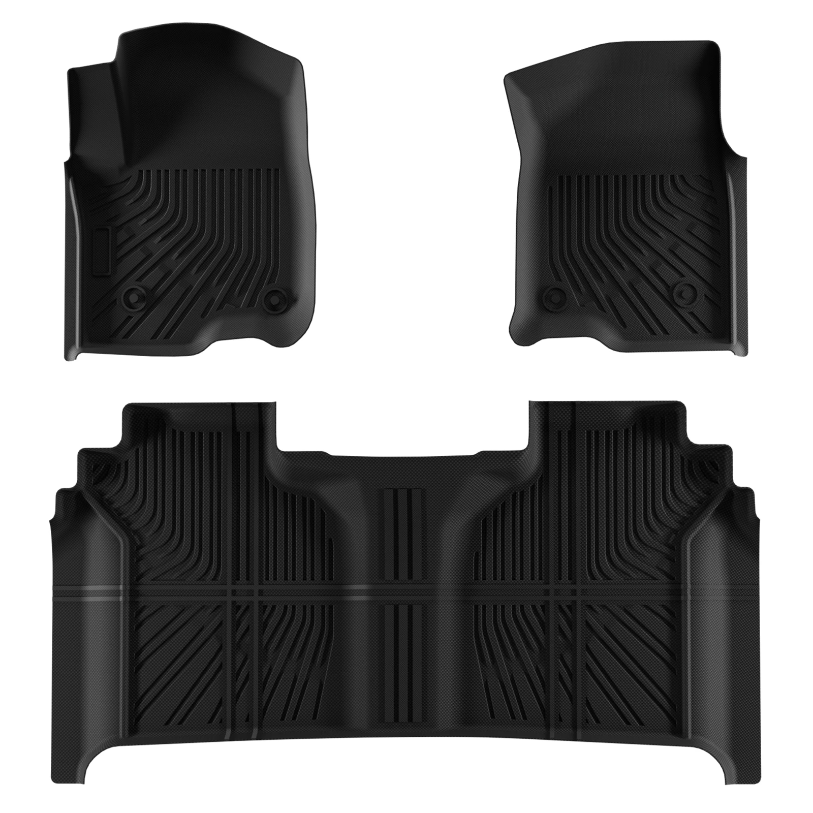 3Pcs/Set Car Floor Mats Compatible for Sierra/Silverado 1500 2019-2024 All-Weather Automotive Floor Mats Waterproof Heavy Duty Car Mats Flexible Floor Liners