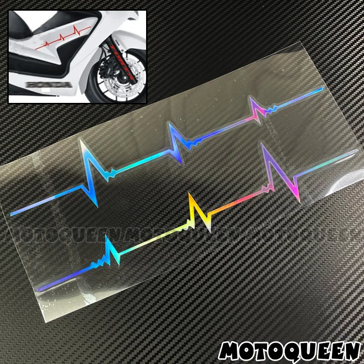 

2X Motorcycle Side Fairing Decals Cardiac Heartbeat Stickers For PCX 160 FORZA 125 250 350 750 TMAX NMAX XMAX 500 530 560 AK550