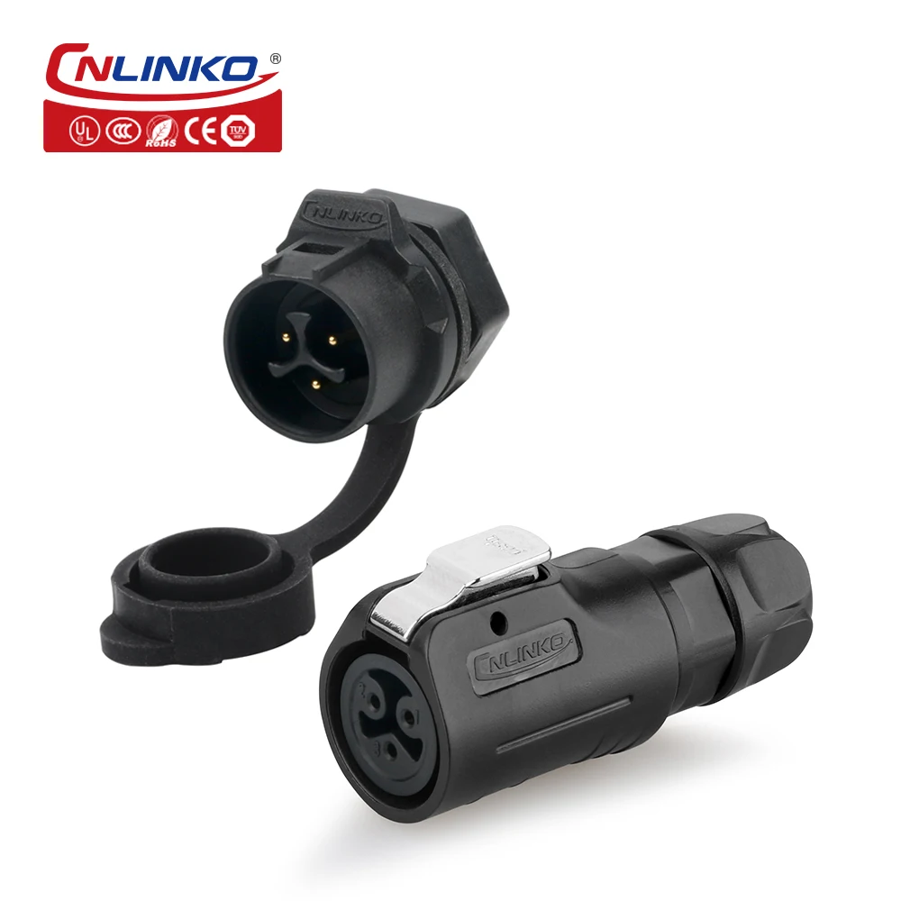 CNLINKO M12 IP68 Waterproof Connector Assembly Type Wire Cable Quick Connector 2/3/4/5/6/7/8 Pin Outdoor LED Lighting Connector