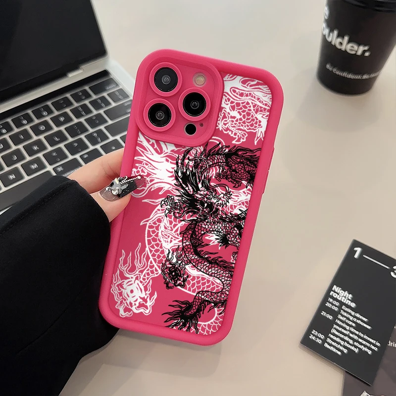 Dragon Year Dragon King Trend Brand For iPhone 15 14 Plus 15 14 13 12 11 Pro Xs Max Mini X 7 8 Plus Case Soft TPU Cover WK126