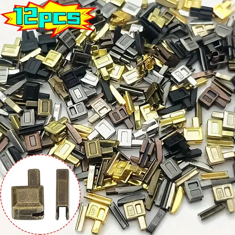 

12pcs Metal Zipper Repair Kit Fixing Box and Insertion Pin 3#5#8#10 for Bag Coat Clothing Opening Zipper Replacement Accessories