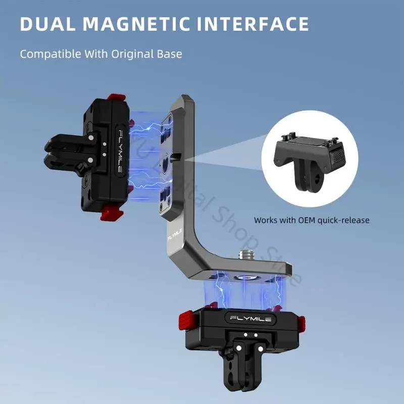 96BA Hochformat-Querformat-Halterung für Action-Kamera mit Magnetplatten-Nutzung – Detail 4