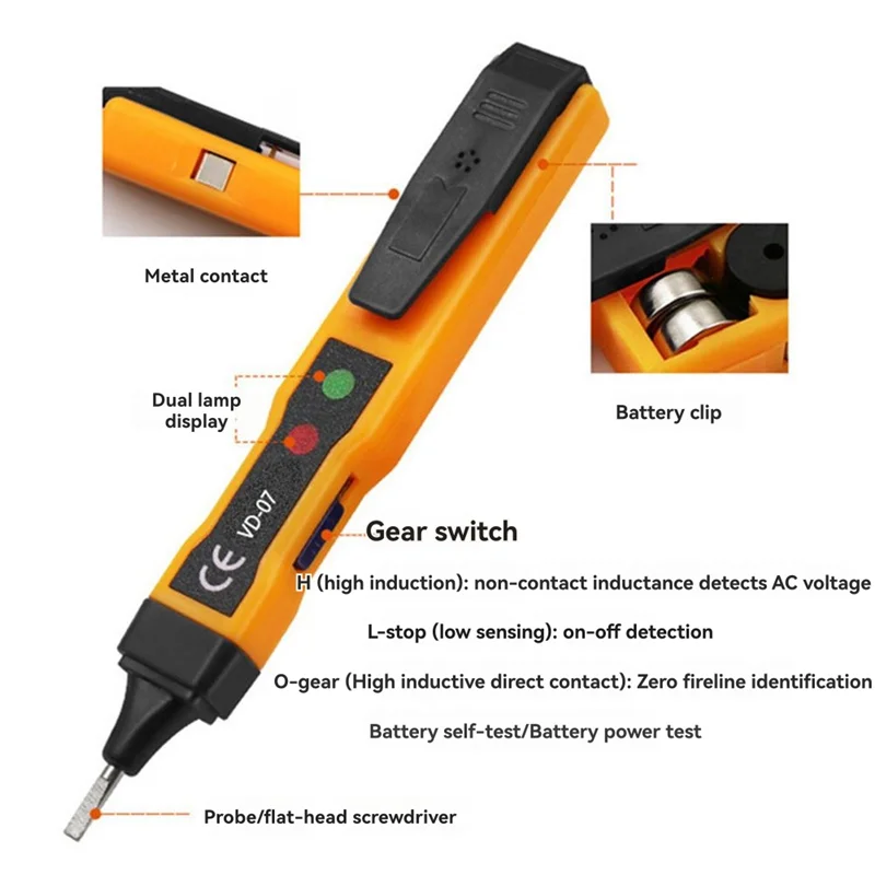 

ABKU-Non-Contact Type Intelligent Sound And Light Alarm Sensor Neutral And Live Wire Detection