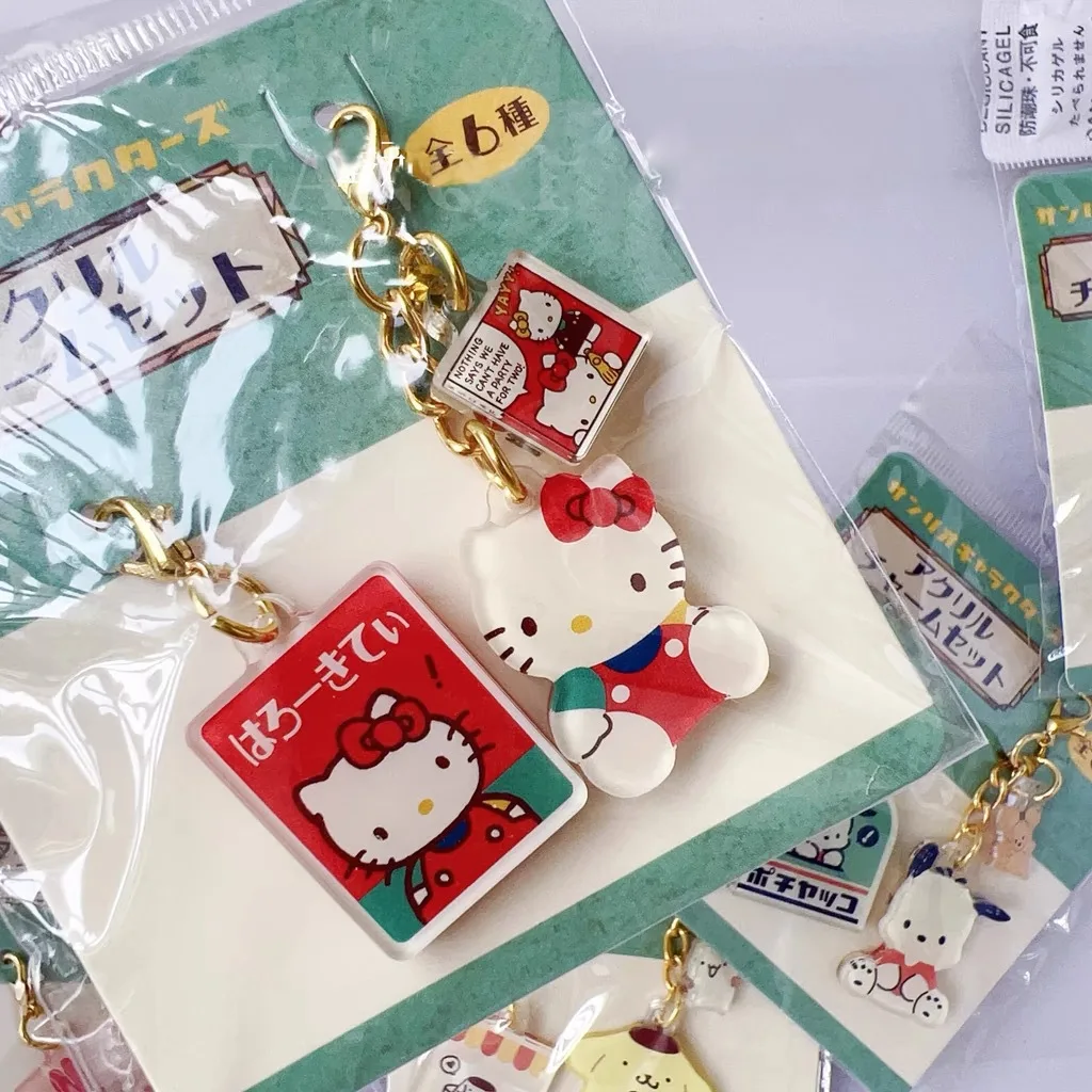 Sanrio acryl rits pull sleutelhanger Hello Kitty My Melody kreeft sleutelhanger actiefiguren sleutelhanger kerst verjaardagscadeaus