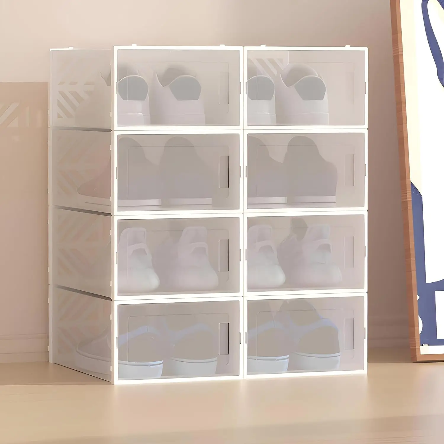 

Складные коробки для обуви, набор из 20 коробок для хранения обуви, белые пластиковые, 92 * 70 * 34,5 см, НОВИНКА