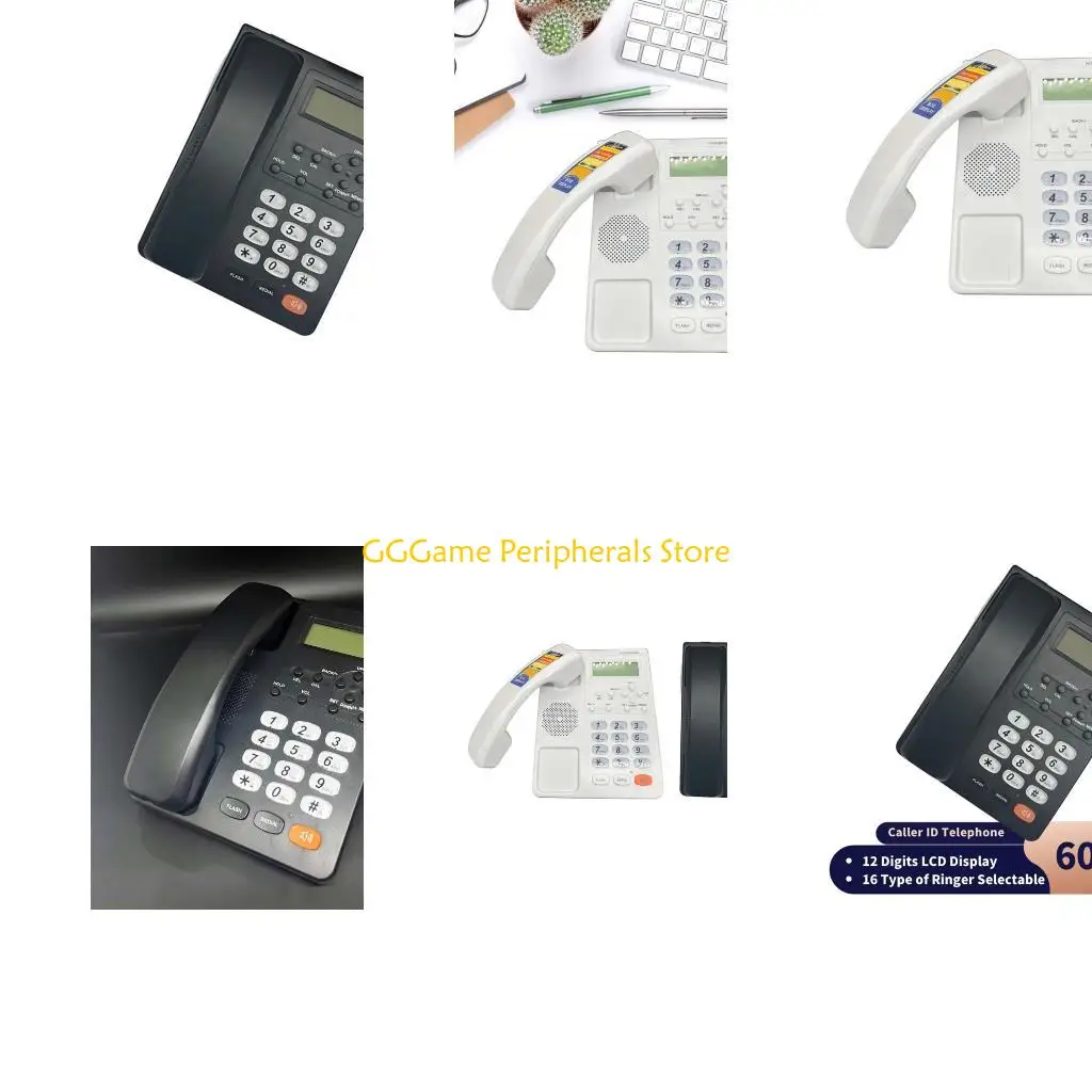 U55B Home Offices Corded Landline English Telephone with Mute/Redial/Flash Function Communication Tool for Various Scenarios