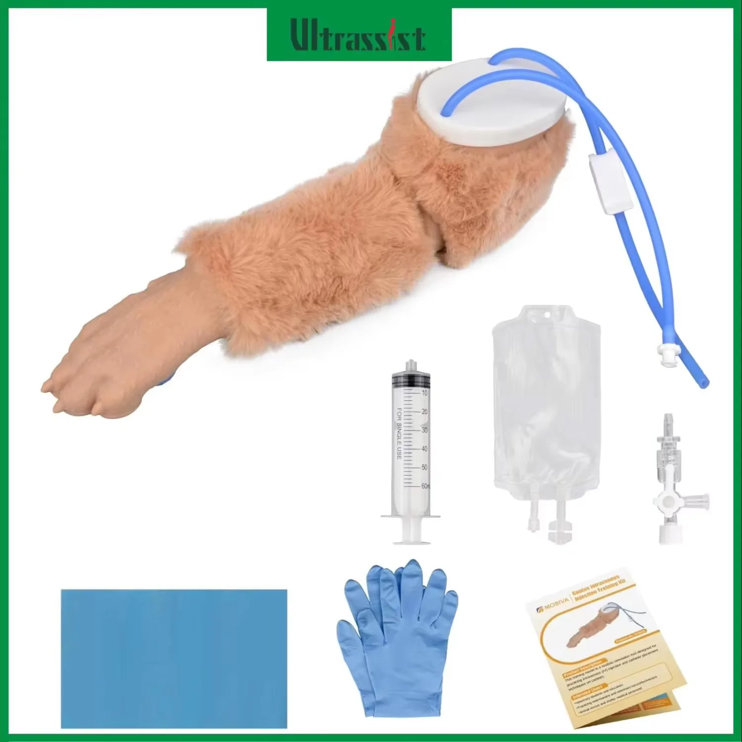 Ultrassist Dog Forelimb IV Venipuncture Injection Train Simulator Canine Venous Blood Insertion Model for Student Pet Veterinary
