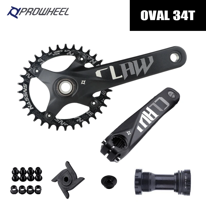 Prowheelクランクセットmtb hollowtechクランクアーム自転車統合ダブル