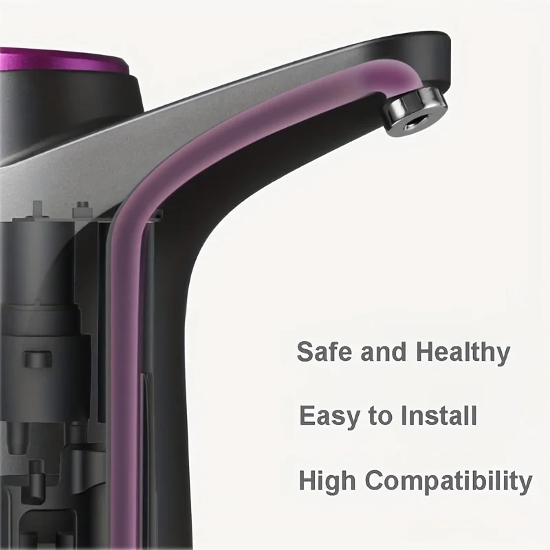 مضخة توزيع مياه كهربائية محمولة - مناسبة لزجاجات 2-5 جالون، بطارية ليثيوم قابلة لإعادة الشحن عبر USB، طاقة 4 وات، سهلة التشغيل