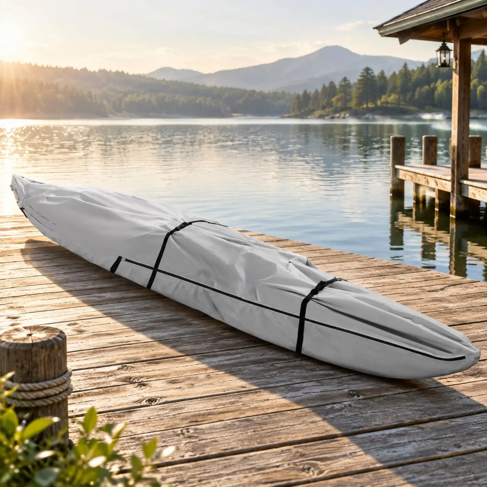 Boat Cover Waterproof Surfboard Cove Dustproof Kayak Canoe Protector 420D Oxford Cloth with Reinforced Trim for Marine Use