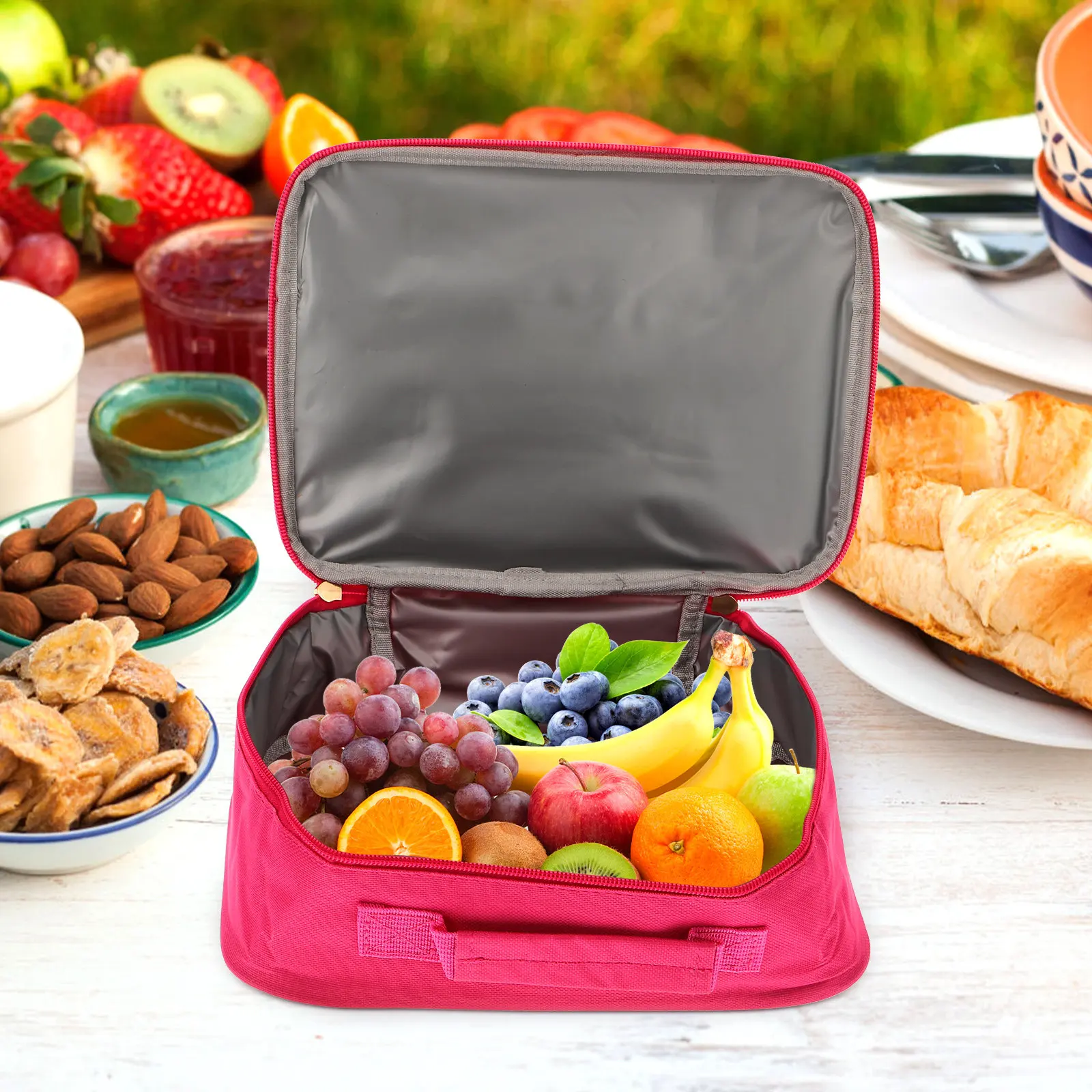 

1Pcs Insulated Lunch Bag with Sequin Finish Lightweight Waterproof Reusable Tote for Kids Adults Portable Meal Carry All Day Use